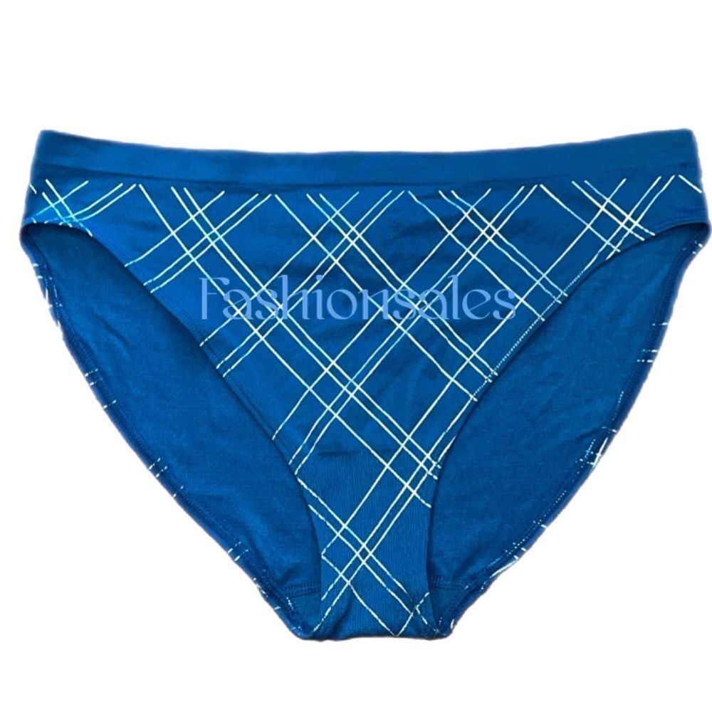 Victorias Secret Supersoft Seamless Thick Bikini Panty Teal / Silver Foil Xl